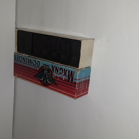 VINTAGE MAGNA DOUBLE SIX #225 WOOD DOMINOES IN BOX - Picture 3 of 5